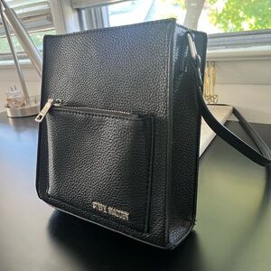 Steve Madden Black Pebbled Leather Crossbody Bag